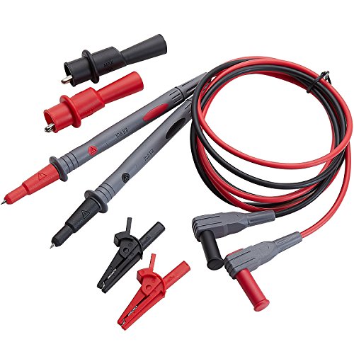 WG-011 Soft Silicone Test Lead and Safety Alligator Clips, Multimeter Test Leads Kit CAT III 1000V & CAT IV 600V with Threaded Alligator Clip