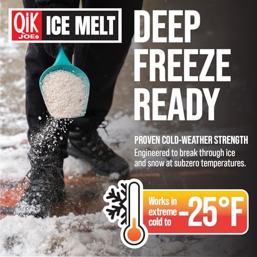 Calcium Chloride Ice Melt - 20 Lb Bag - Instant Snow and Ice Melt for Sidewalks, Driveways, Steps, Parking Lots, Concrete, Asphalt, and Other Surfaces