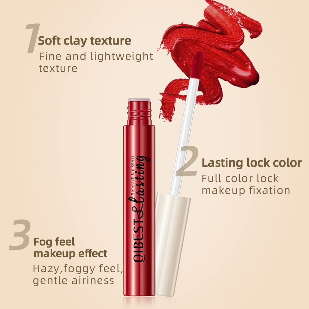 QiBest 7Pcs Matte Liquid Lipstick + 1Pcs Lip Plumper Makeup Set Kit, Pigmented Long Lasting Lip Gloss Set