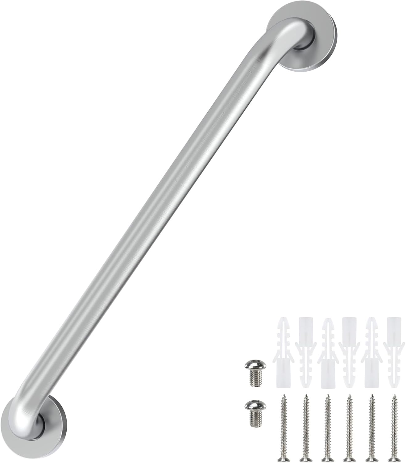 16 Inch Grab Bars for Bathtubs and Showers Brushed Nickel | Safety Shower Grab Bars for Seniors Elderly Handicapped