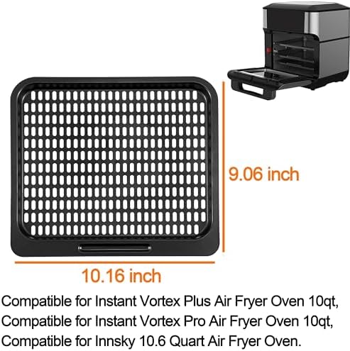 Cooking Tray for Instant Vortex Plus 10 Quart Air Fryer, 3 Pcs Replacement Parts for Innsky 10.6 Qt Oven, Nonstic Cooking Rack
