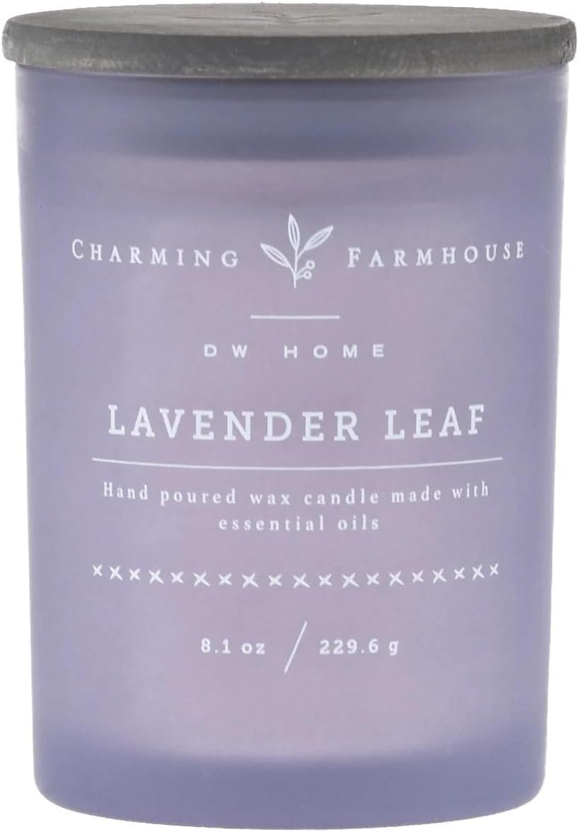 Charming Farmhouse by DW Home Vanilla Brûlée Scented Candle, 8 oz Wooden Wick Candle, Vanilla Bean, Toffee & Toasted Marshmallow Fragrance, Up to 40H Burn Time