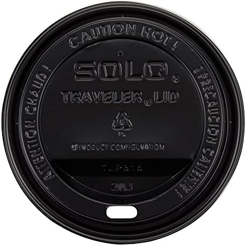 TLB316-0004 Traveler Black Dome Hot Cup Lid with Sip Hole 100/Pack