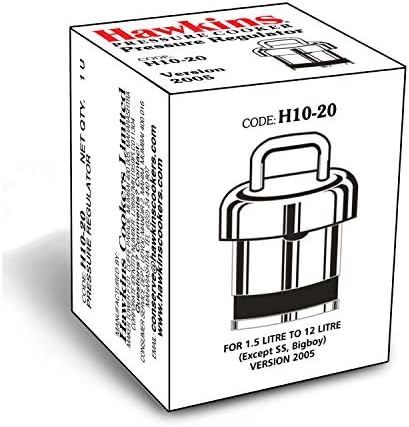 Hawkins Brass Vent Weight/Pressure Regulator For All Hawkins Pressure Cookers From 1.5 Litre To 12 Litre, Silver, Standard (H10-20), 1.5 Liter