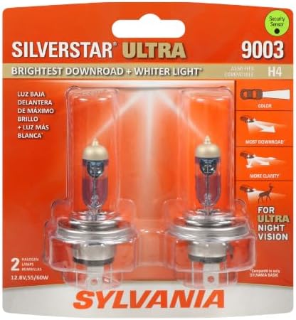 SYLVANIA - 9003 SilverStar Ultra - High Performance Halogen Headlight Bulb, High Beam, Low Beam and Fog Replacement Bulb