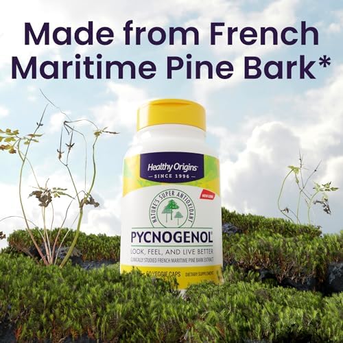 Healthy Origins Pycnogenol Pine Bark 100 mg, 60 Veggie Caps
