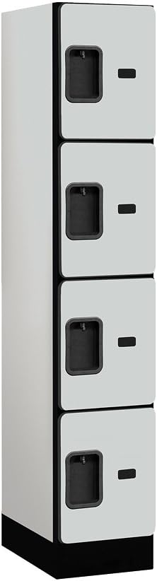 Salsbury Industries Four Tier Designer Wood Locker, Mahogany, 6' 3" x 18"