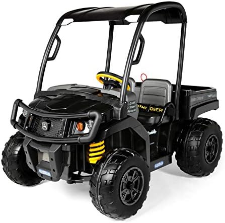 Peg Perego John Deere Gator XUV Midnight Black Extra Large 12 Volt Ride-On, Durable Design for Kids 3-8