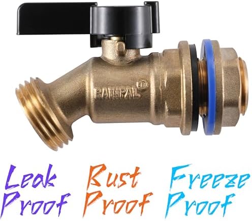 RBS005 Brass Water Container/Rain Barrel Quarter Turn Spigot(LF Compliant, For OPEN TOP BARRELS)