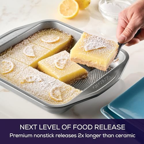 Circulon Total Nonstick Baking Pan / Nonstick Cake Pan, Round - 9 Inch, Gray