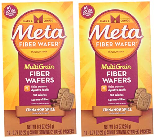 Special Pack of 2 METAMUCIL WAFERS CINNAMON.77oz, 12 per pack