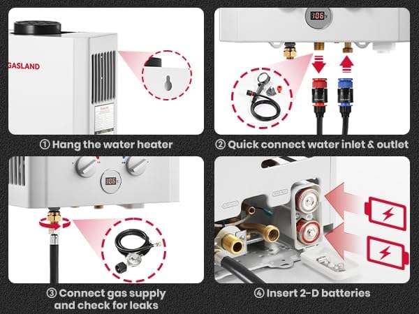 GASLAND BE158L Tankless Water Heater Propane | CSA Certified | 6L 1.58 GPM