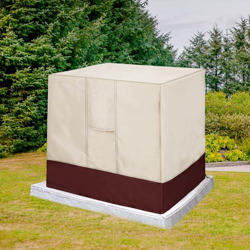 Air Conditioner Cover for Outside Units-Sturdy AC Cover, Water-Resistant, sturdy, with Mesh Vents and Elastic Hem Cord