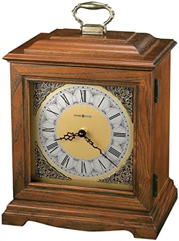 Howard Miller Memorial Continuum II Mantel Clock Urn Box 800-120 | Oak Yorkshire Wood Finish | Decorative Analog Roman Numeral Dial | Memorial