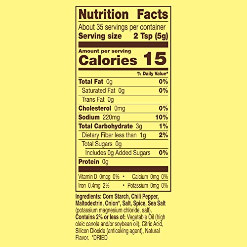 Old El Paso Taco Seasoning, 25% Less Sodium, Large Size, 6.25 oz | 25% Less Sodium Vs. Original, Large Canister for Batch Cooking, Seasons Tacos, Soups & Dips
