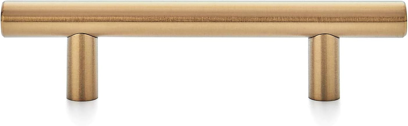 Ravinte Cabinet Handles,5" Length,3" Hole Center,Brushed Brass,30 Pack