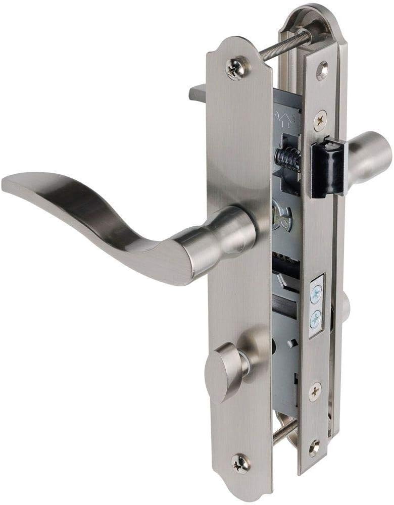 Wright Products - Serenade Mortise Keyed Lever Mount Latch with Deadbolt for Screen and Storm Doors, Satin Nickel