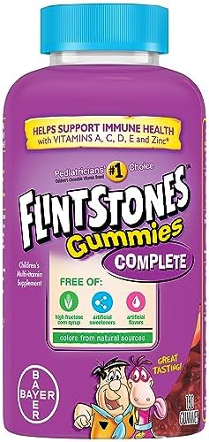 Flintstones Vitamins Complete Gummies, Kids Vitamins for Toddlers and Children, Kids Multivitamin Gummies with Vitamin A, B6, B12, C, E & Zinc