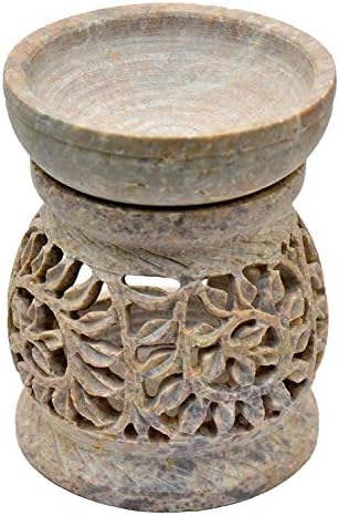 Nirvana Class NIRMAN Handmade Stone Aroma Burner Oil Diffusers Home Decor (Leaf)