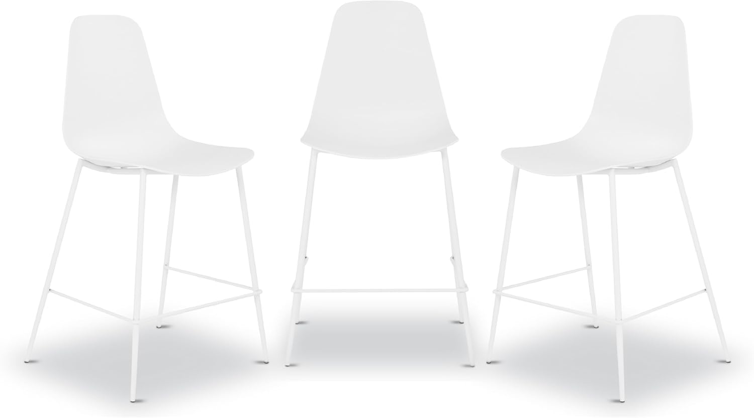 Poly & BARK Isla Modern Kitchen Chairs Set of 4 - Plastic Dining Chair with Metal Legs - Quick Assembly Simple Cafe Chairs Plastic for Indoor or