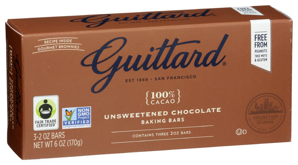 Guittard, Bar Chocolate Baking Unsweetened Gluten Free, 6 Ounce