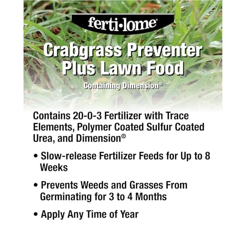 Fertilome (11907) Crabgrass Preventer + Lawn Food 20-0-3, 16 lbs | Dithiopyr + 20-0-3 NPK granules - Pre-emergent crabgrass + broadleaf control - Spring lawn care users