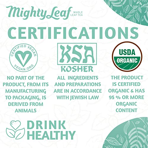 Mighty Leaf Green Tea Tropical – 100 Count Whole Leaf Green Tea Bags – Pyramid Sachets with Pineapple, Tropical Fruit & Floral Flavors – Antioxidant-Rich, Lightly Caffeinated