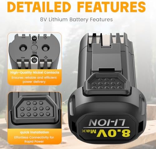 Fancy Buying 3000mAh 8V Li-ion Replacement for Dewalt 8v Battery Compatible with DCF680N1 DW4390 DCF680N2 DCF680G2 Cordless Power Tools