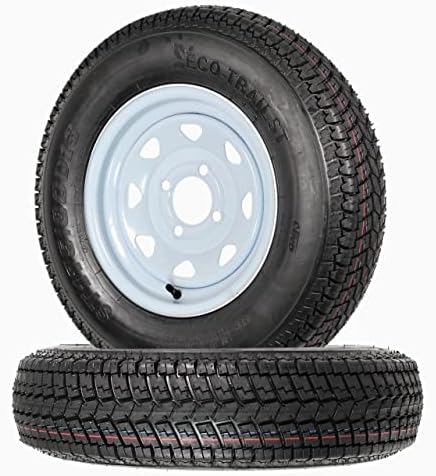 eCustomrim 2-Pack Trailer Tire Rim Assembly ST175/80D13 LRC 4 Lug White | 175/80 D 13 Inch Load Range C 6 Ply Tire