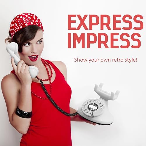Opis FunkyFon Cable: A Vintage Landline Telephone, The Retro Phone Green for Home, and Old Fashioned Telephones in red