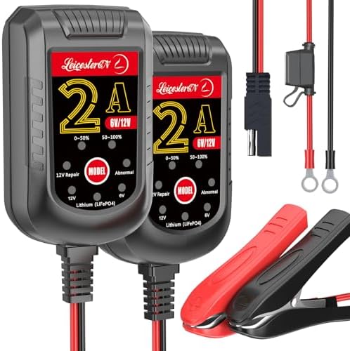 2A Battery Maintainer & Trickle Charger, 6V 12V Smart Float Charger with Pulse Repair Mode, 10FT Extra Long for Motorcycle, Automotive Car, Lawn Mower, Marine Boat, ATV, SLA, AGM, Gel, LiFePO4
