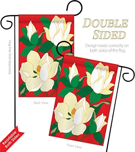 Two Group FK104041-P2 Magnolia Spring Floral Applique Decorative Vertical House 28" x 44" Garden 13" 18.5" Double Sided Flags Kit w/Banner Pole