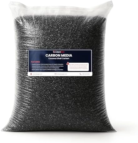 LiquaGen 1.5 Cubic Foot - Coconut Carbon Media Whole House Systems | Contaminant Remover | Highly Porous Activated Charcoal Bulk for Whole Home