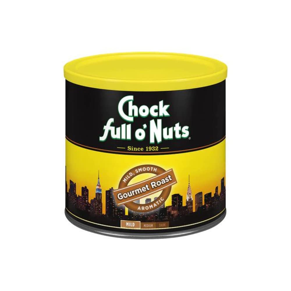 Chock Full o' Nuts French Roast Ground Coffee – Premium Beans in Recyclable Steel Can – Rich Flavor & Aroma, Dark Roast – Perfect for Drip, Pour-Over, Percolator – 26 Oz Can