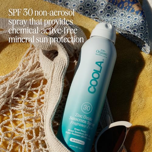 COOLA Mineral Sunscreen Spray SPF 30, Fragrance Free, 5 oz