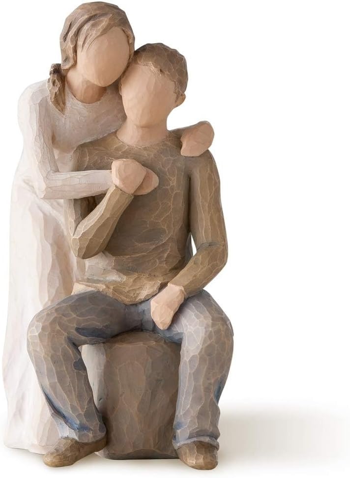 Willow Tree You and Me (Darker Skin), Sculpted Hand-Painted Figure | Cast from a Susan Lordi Original Carving, Expression of Love and Caring, Display on Shelf, Table or Mantel, Fitted Gift Box
