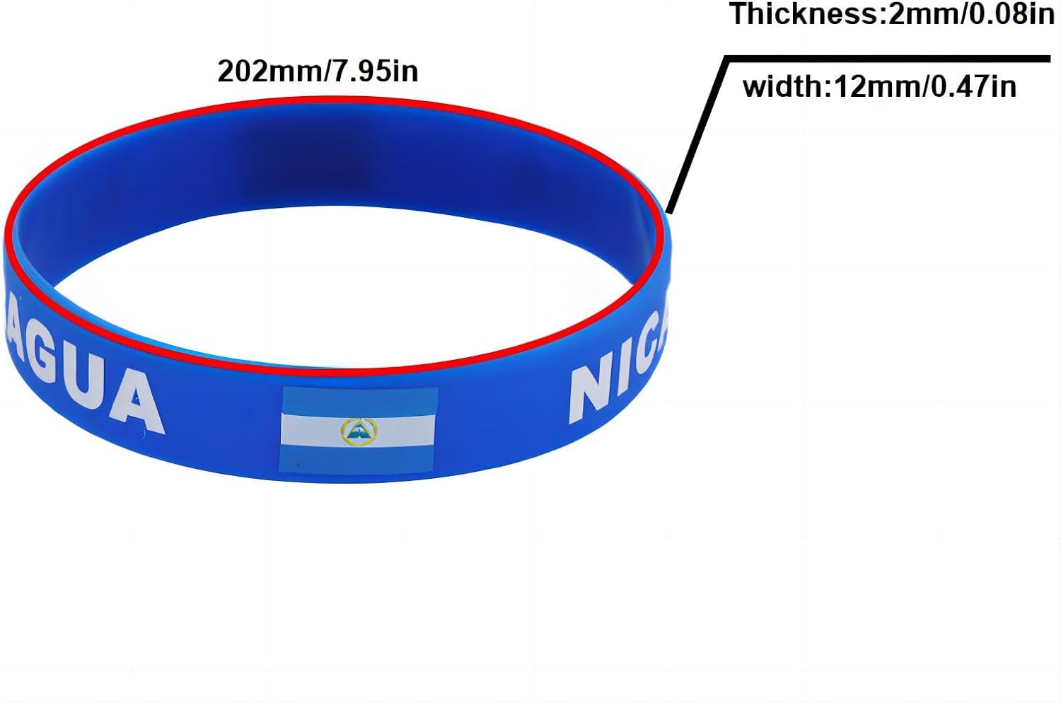 4 Nicaragua Flag Silicone Bracelets, Outdoor Sports Wristbands, Nicaragua Travel Souvenirs Casual Accessories