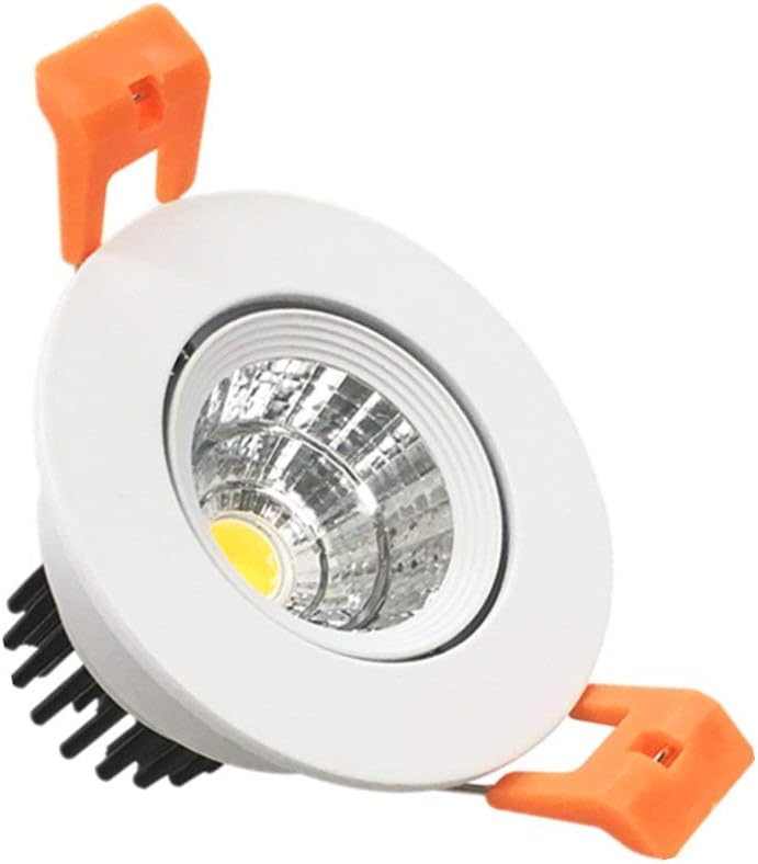 LightingWill 2inch LED Dimmable Downlight, 3W COB Recessed Ceiling Light, Warm White 3000K-3500K, CRI80, 25W 220LM Halogen Bulbs Equivalent, White (4 Pack)