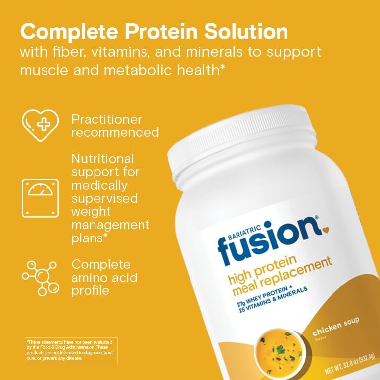 Bariatric Fusion Cappucino Meal Replacement 27g Protein Powder, 21 Serving Tub for Bariatric Surgery Patients Including Gastric Bypass and Sleeve Gastrectomy - No Gluten, Aspartame or Sugar