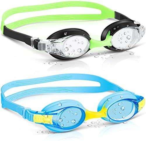 Portzon Unisex-Child Swim Goggles, Anti Fog No Leaking Clear Vision Water Pool Swimming Goggles