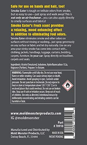 Smoke Eater Odor Eliminator Spray & Air Freshener, Lavender, 4 oz | Cigarette, Cigar, Cannabis & Tobacco, For Car, Home, Clothes, Travel Size, Tea Tree Oil Formula, Non-Aerosol Pump Spray