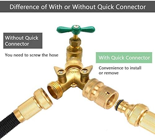BoArt Garden Hose Quick Connector Set, Solid Brass 3/4 Inch Water Fitings Thread Easy Connect No-Leak Male Female 6 Sets