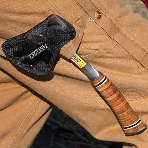 ESTWING Sportsman's Axe - 14" USA Made Special Edition Camping Hatchet with Forged Steel Construction & Genuine Leather Grip - E24ASEA | Made in USA, Outdoor Versatility, Genuine Leather Grip, Forged In One Piece, Heavy Duty Sheath