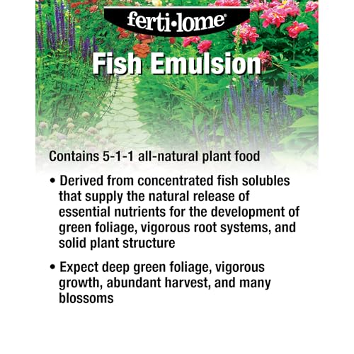 Fertilome (10614) Fish Emulsion Fertilizer 5-1-1, 1 gal | 5-1-1 concentrated fish solubles - Natural nutrient release for houseplants, fruits & vegetables - Gardeners