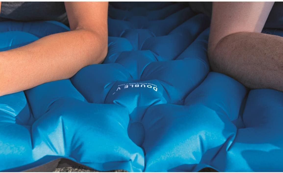KLYMIT Double V Inflatable Sleeping Pad | Thick, Lightweight, Easy to Inflate, Foldable Air Bed Mattress for Camping & Backpacking
