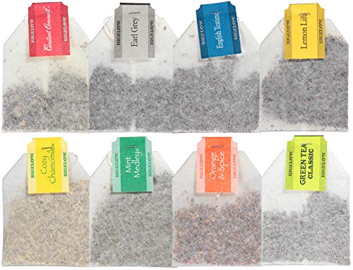 Bigelow Tea Green Tea Assortment, 64 Count (Pack of 1) | Individually Wrapped Tea Bags with Classic, Decaffeinated, Mint, Peach, Constant Comment, Lemon, Mango, and Earl Grey Teas