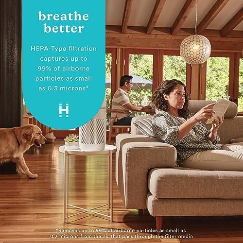 Homedics 5-in-1 PetPlus UV-C Air Purifier, HEPA Filter for 266 Sq Ft Room