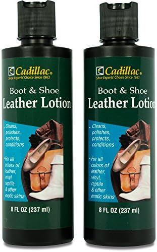 Cadillac Boot and Shoe Leather Lotion 8 Ounces - Cleans, Conditions, Protects, and Polishes Leather Footwear and Accessories
