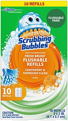 Scrubbing Bubbles Fresh Brush Flushable Refill Pads for Toilet Cleaning System, Citrus Action Scent, Toilet & Toilet Bowl Cleaner