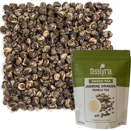 Tealyra - Imperial Jasmine Dragon Pearls - Loose Leaf Green Tea - Jasmine Green Tea with Pleasant Aroma and Tonic Effect - 113g (4-ounce)